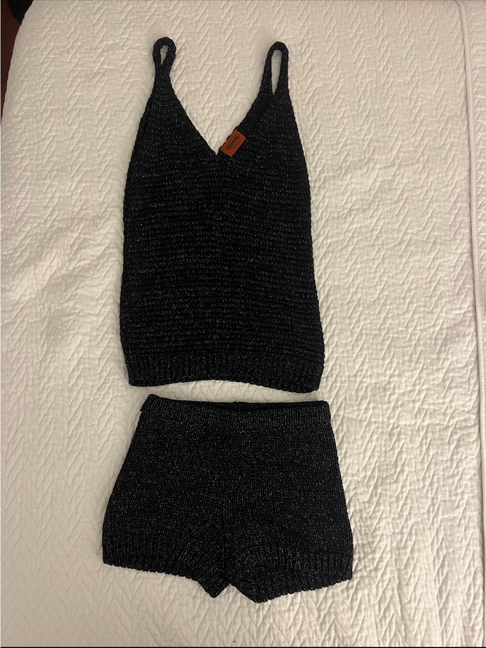 Missoni Knit Two-Piece Tank & Shorts Set - Black Sparkle